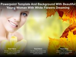 Powerpoint template with beautiful young woman with white flowers dreaming