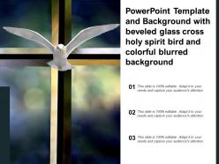 Powerpoint template with beveled glass cross holy spirit bird and colorful blurred background