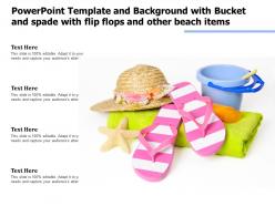 Powerpoint template with bucket and spade with flip flops and other beach items