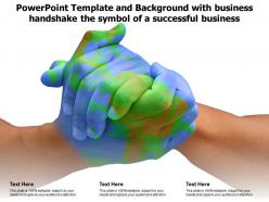 Powerpoint template with business handshake the symbol of a successful business