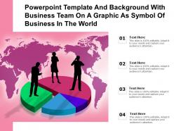 Powerpoint template with business team on a graphic as symbol of business in the world