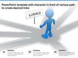 Powerpoint template with character in front of various path to create desired links