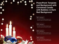 Powerpoint template with christmas candle with bubbles in dark red background