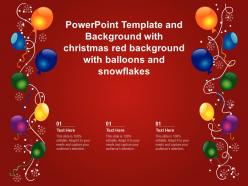 Powerpoint Template With Christmas Red Background With Balloons And Snowflakes