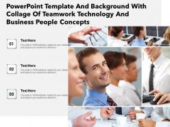 Powerpoint template with collage of teamwork technology and business people concepts
