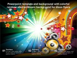 Powerpoint template with colorful rainbow abstract music background for disco flyers