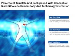 Powerpoint template with conceptual male silhouette human body and technology interaction