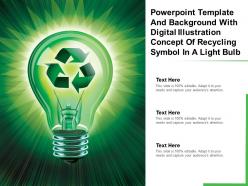 Powerpoint Template With Digital Illustration Concept Of Recycling Symbol In A Light Bulb