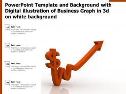 Powerpoint template with digital illustration of business graph in 3d on white