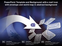 Powerpoint template with e mail icon with envelope and world map in abstract background