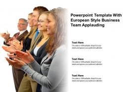 Powerpoint template with european style business team applauding