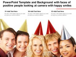 Powerpoint template with faces of positive people looking at camera with happy smiles
