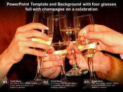 Powerpoint template with four glasses full with champagne on a celebration