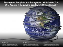 Powerpoint template with globe with wire around it conveying worldwide online security