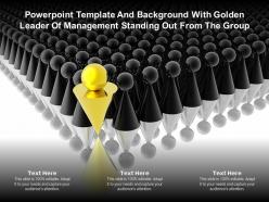 Powerpoint template with golden leader of management standing out from the group