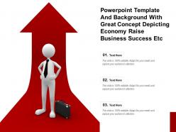 Powerpoint template with great concept depicting economy raise business success etc
