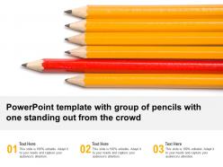 Powerpoint template with group of pencils with one standing out from the crowd