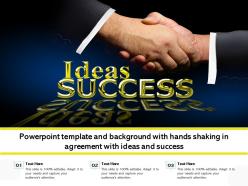 Powerpoint template with hands shaking in agreement with ideas and success
