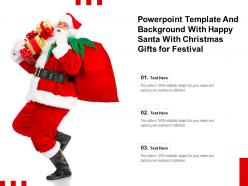 Powerpoint template with happy santa with christmas gifts for festival