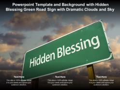 Powerpoint template with hidden blessing green road sign with dramatic clouds and sky