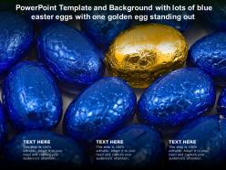 Powerpoint template with lots of blue easter eggs with one golden egg standing out