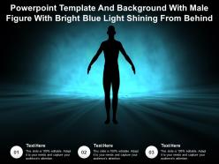 Powerpoint template with male figure with bright blue light shining from behind