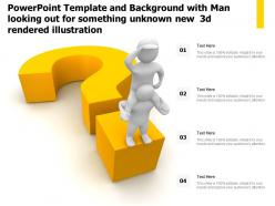 Powerpoint template with man looking out for something unknown new 3d rendered illustration