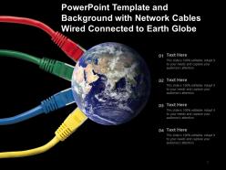 Powerpoint template with network cables wired connected to earth globe