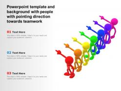 Powerpoint template with people with pointing direction towards teamwork