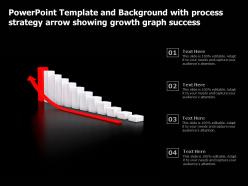 Powerpoint template with process strategy arrow showing growth graph success