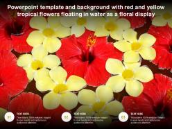 Powerpoint template with red and yellow tropical flowers floating in water as a floral display
