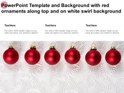 Powerpoint template with red ornaments along top and on white swirl background