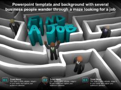Powerpoint template with several business people wander through a maze looking for a job