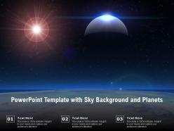 Powerpoint template with sky background and planets