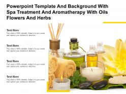 Powerpoint template with spa treatment and aromatherapy with oils flowers and herbs