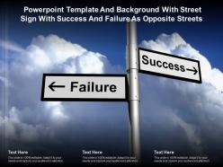 Powerpoint template with street sign with success and failure as opposite streets