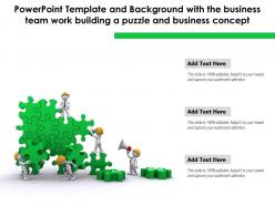 Powerpoint template with the business team work building a puzzle and business concept