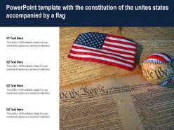 Powerpoint template with the constitution of the unites states accompanied by a flag