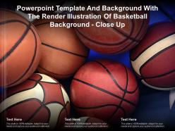 Powerpoint template with the render illustration of basketball background close up