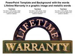 Powerpoint Template With The Words Lifetime Warranty In A Graphic Image And Metallic Words