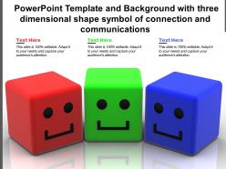 Powerpoint template with three dimensional shape symbol of global connection and communications