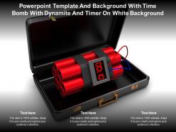 Powerpoint template with time bomb with dynamite and timer on white background