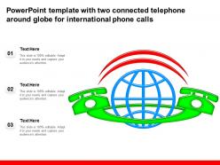 Powerpoint template with two connected telephone around globe for international phone calls