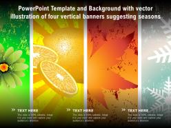 Powerpoint Template With Vector Illustration Of Four Vertical Banners Suggesting Seasons