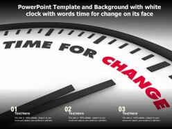Powerpoint template with white clock with words time for change on its face