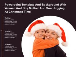 Powerpoint Template With Woman And Boy Mother And Son Hugging At Christmas Time