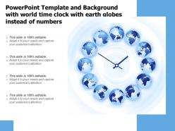 Powerpoint template with world time clock with earth globes instead of numbers