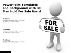 Powerpoint templates and background with 3d man hold for sale board