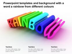 Powerpoint templates and background with a word a rainbow from different colours