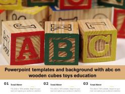 Powerpoint templates and background with abc on wooden cubes toys education